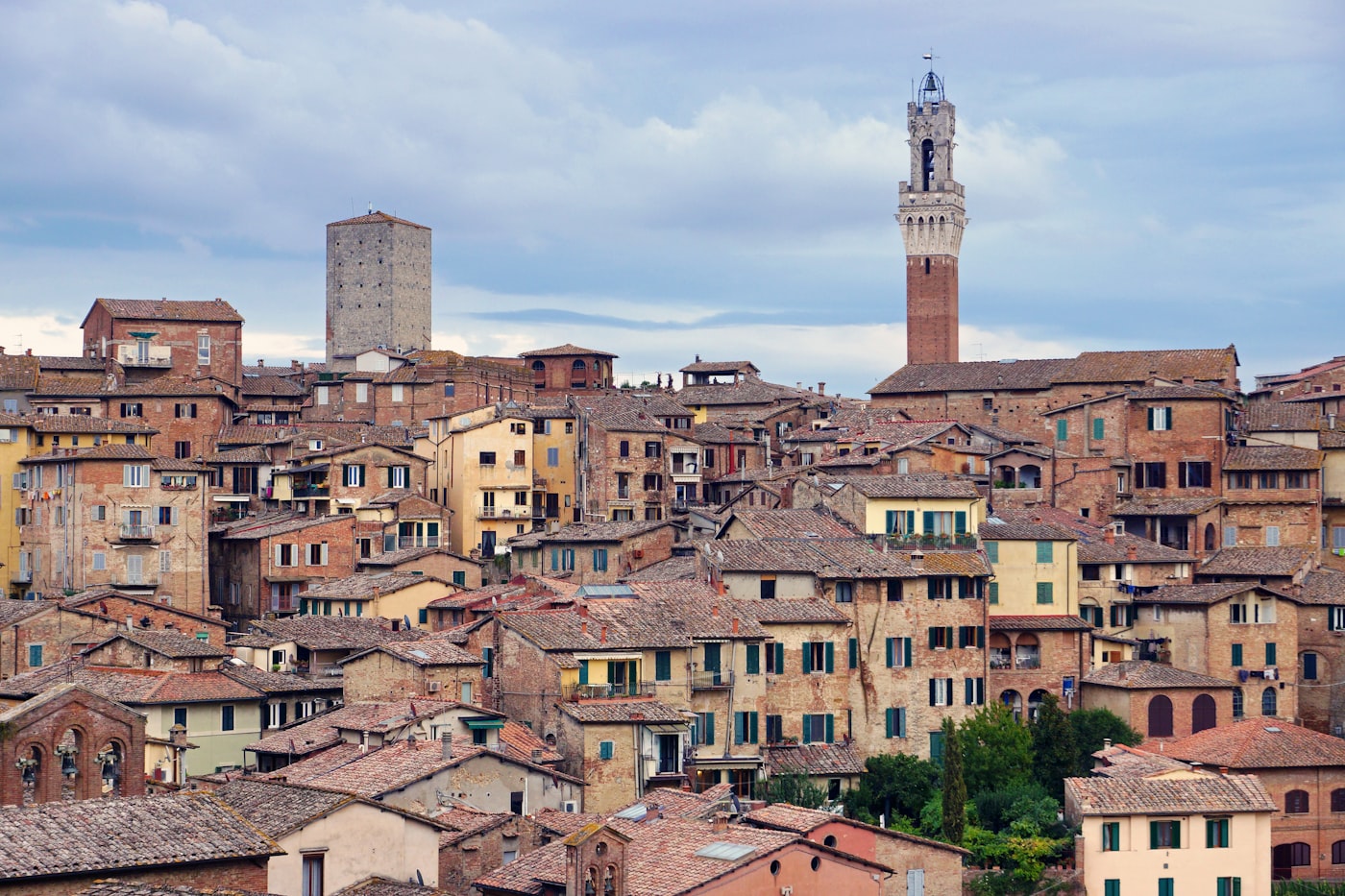 The rooftops of Siena with the Torre del Mangia